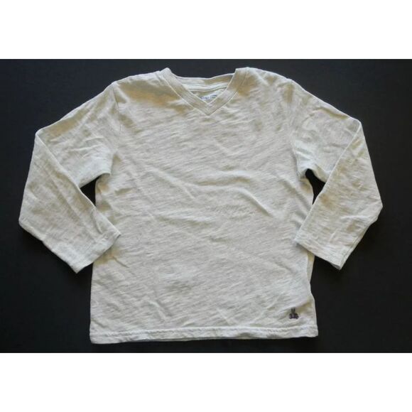 Baby Gap kids boys slub tan beige cream v-neck long sleeve top shirt tee 4t 4 - Picture 1 of 1